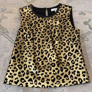 Milly Gold Leopard Print Sleeveless Top